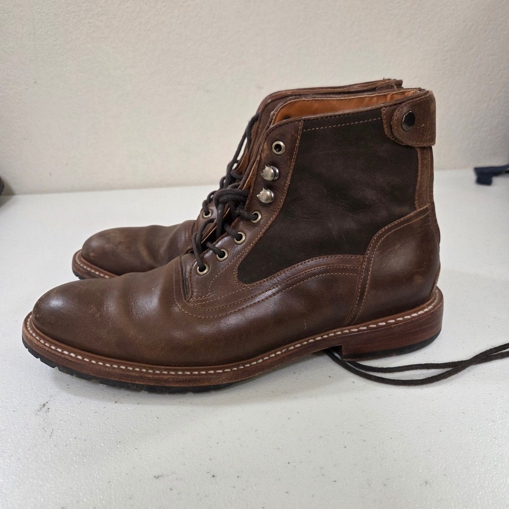 Ariat Two24 Mens Brown Leather Suede Lace Up Rear Zip Boots 10D